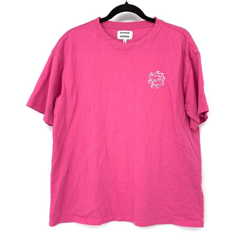 Damson Madder X Anthropologie Summer From The Sea Graphic T-Shirt Pink Rose Sz 8
